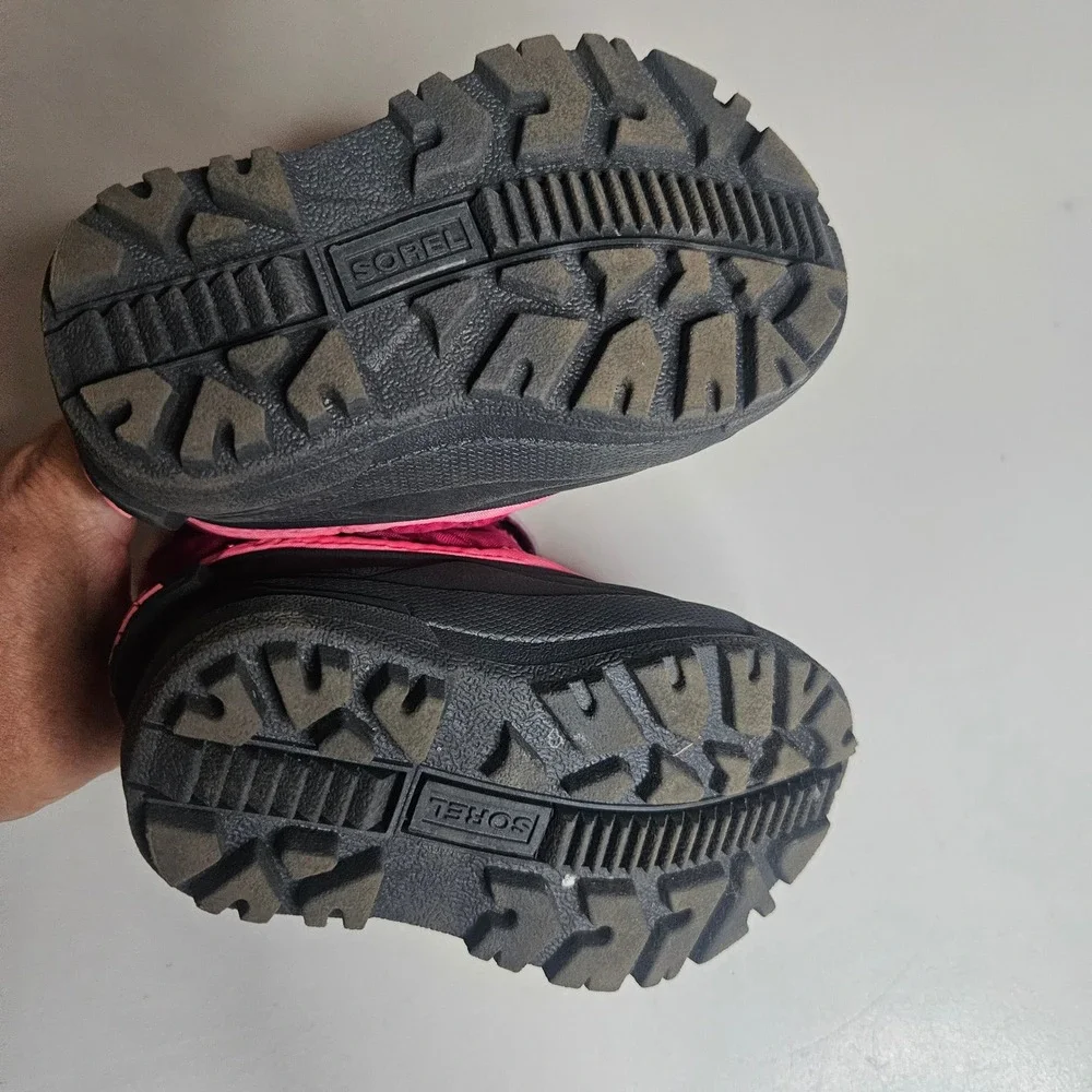 Sorel Toddler Girls Snow Commander Boots Pink Black Winter Snow Size 5